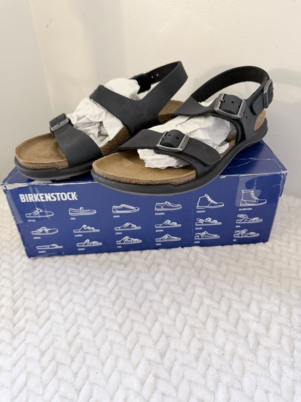 Birkenstock Sonora CT Womens EU37 US 6 Narrow Hiking Sandals Black Waxy Leather
